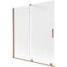 Mexen Velar 2-leaf sliding bath screen 150 x 150 cm, frost, brushed copper - 896-150-000-31-65