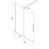 Mexen Velar 2-leaf sliding bath screen 150 x 150 cm, frost, brushed copper - 896-150-000-31-65