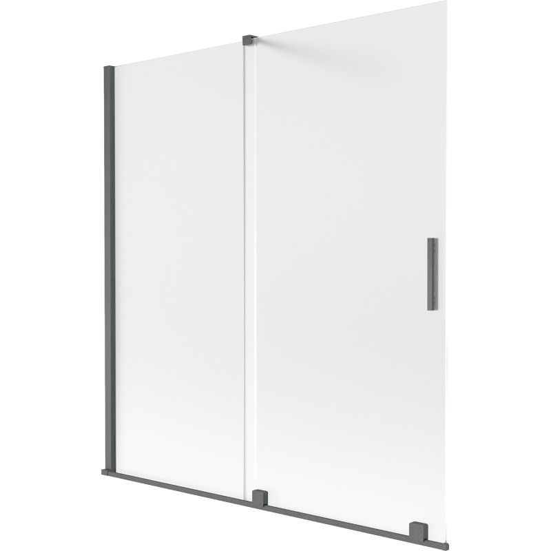 Mexen Velar 2-panel Sliding Bathtub Screen 150 x 150 cm, Frosted, Brushed Gun Gray - 896-150-000-31-66