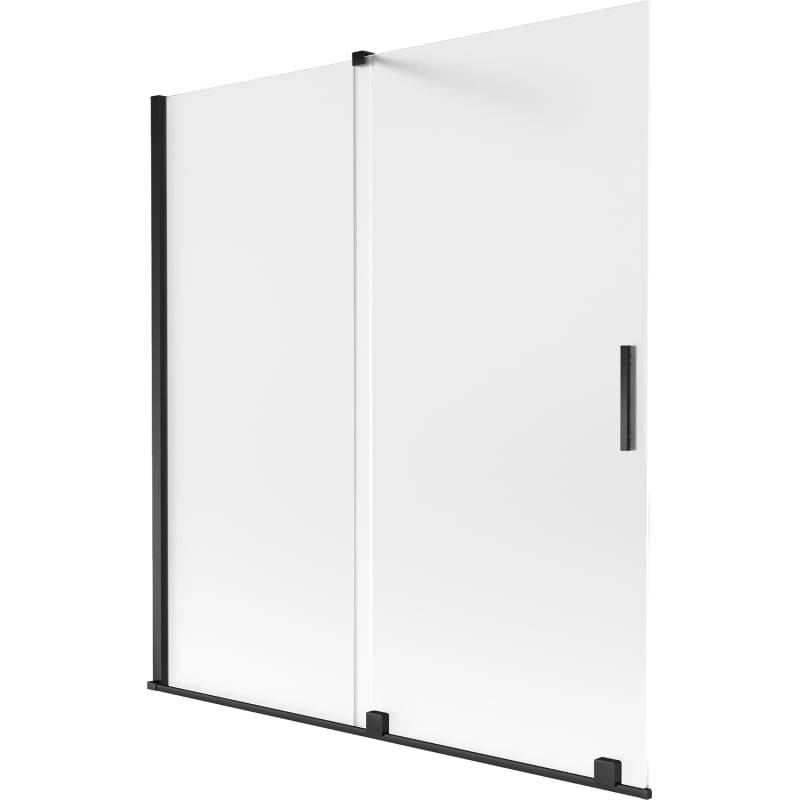 Mexen Velar 2-Fold Sliding Bathtub Screen 150 x 150 cm, Frosted, Black - 896-150-000-31-70