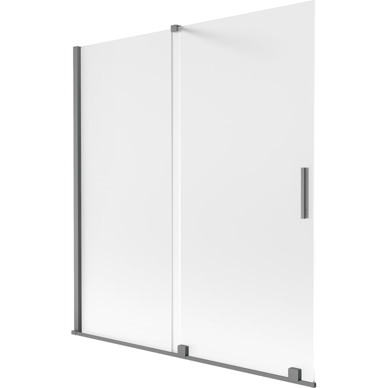 Mexen Velar 2-wing sliding bath screen 150 x 150 cm, frost, gun metal - 896-150-000-31-95
