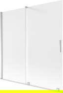 Mexen Velar 2-wing Sliding Bath Screen 160 x 150 cm, Frosted, Chrome - 896-160-000-31-01