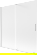 Mexen Velar 2-panel sliding bath screen 160 x 150 cm, frosted, white - 896-160-000-31-20