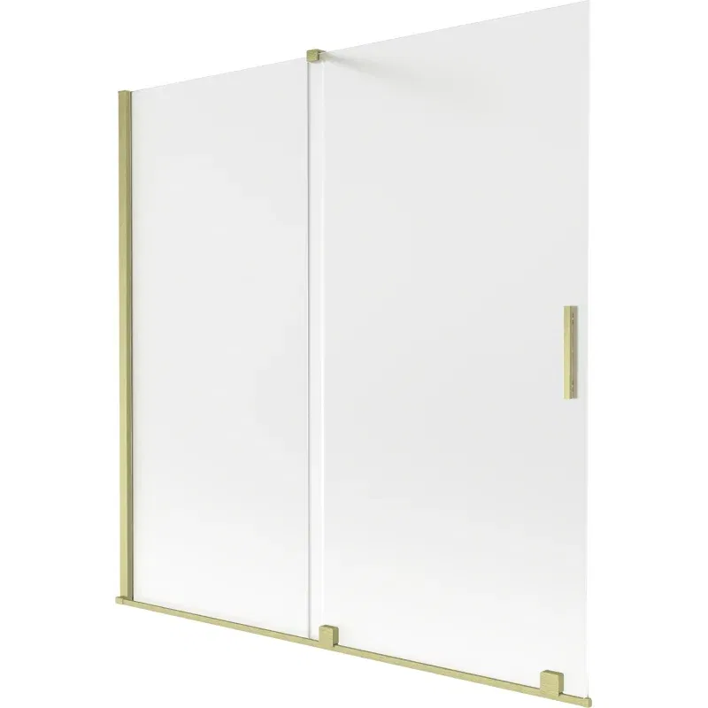 Mexen Velar 2-Panel Sliding Bath Screen 160 x 150 cm, Frosted, Brushed Gold - 896-160-000-31-55