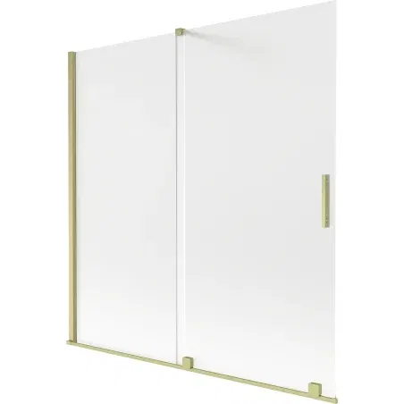 Mexen Velar 2-Panel Sliding Bath Screen 160 x 150 cm, Frosted, Brushed Gold - 896-160-000-31-55