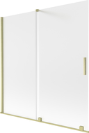Mexen Velar 2-Panel Sliding Bath Screen 160 x 150 cm, Frosted, Brushed Gold - 896-160-000-31-55