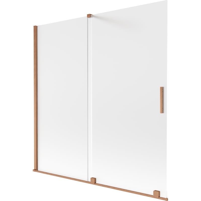 Mexen Velar 2-wing sliding shower screen 160 x 150 cm, frost, brushed copper - 896-160-000-31-65
