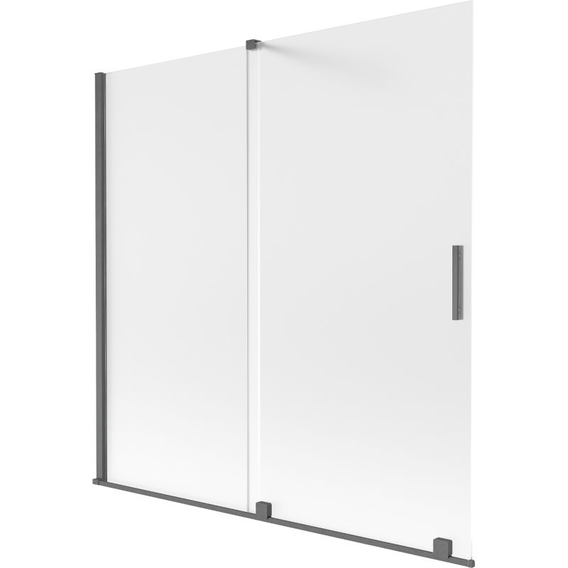 Mexen Velar 2-panel sliding bath screen 160 x 150 cm, frost, brushed gun gray - 896-160-000-31-66