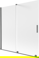 Mexen Velar 2-wing sliding shower screen 160 x 150 cm, frost, brushed gun gray - 896-160-000-31-66