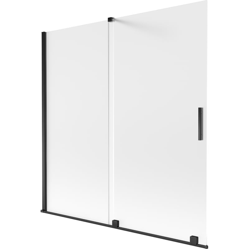 Mexen Velar 2-panel Sliding Bathtub Screen 160 x 150 cm, Frosted, Black - 896-160-000-31-70