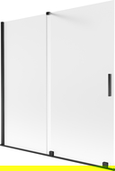 Mexen Velar 2-panel Sliding Bathtub Screen 160 x 150 cm, Frosted, Black - 896-160-000-31-70