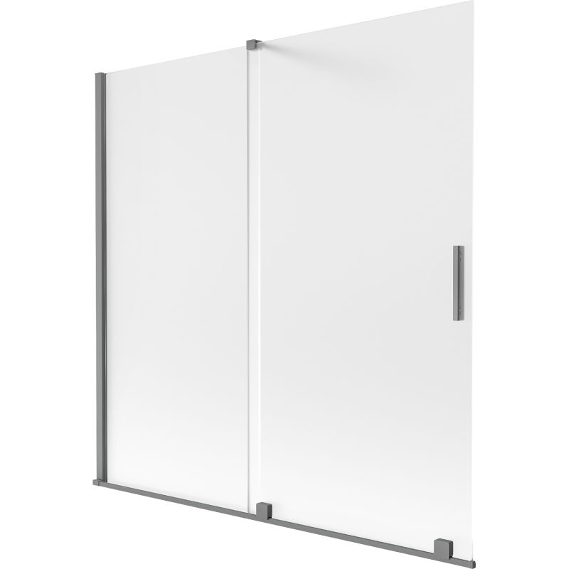 Mexen Velar 2-panel sliding bathtub screen 160 x 150 cm, frost, gun metal - 896-160-000-31-95