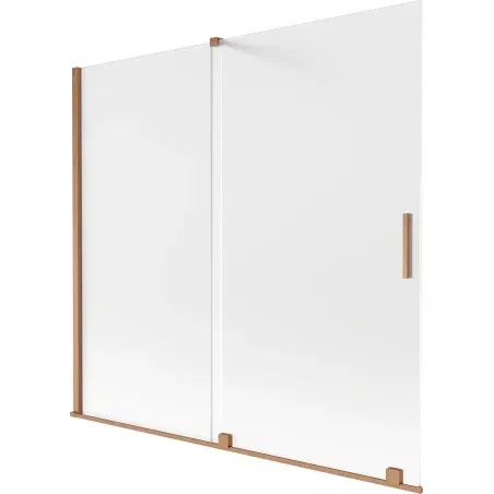 Mexen Velar 2-panel sliding bath screen 170 x 150 cm, frost, brushed copper - 896-170-000-31-65