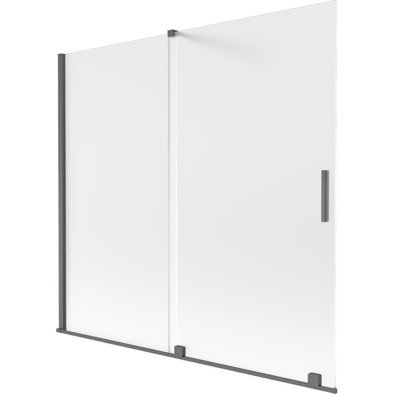Mexen Velar 2-wing sliding bath screen 170 x 150 cm, frost, gun gray brushed - 896-170-000-31-66