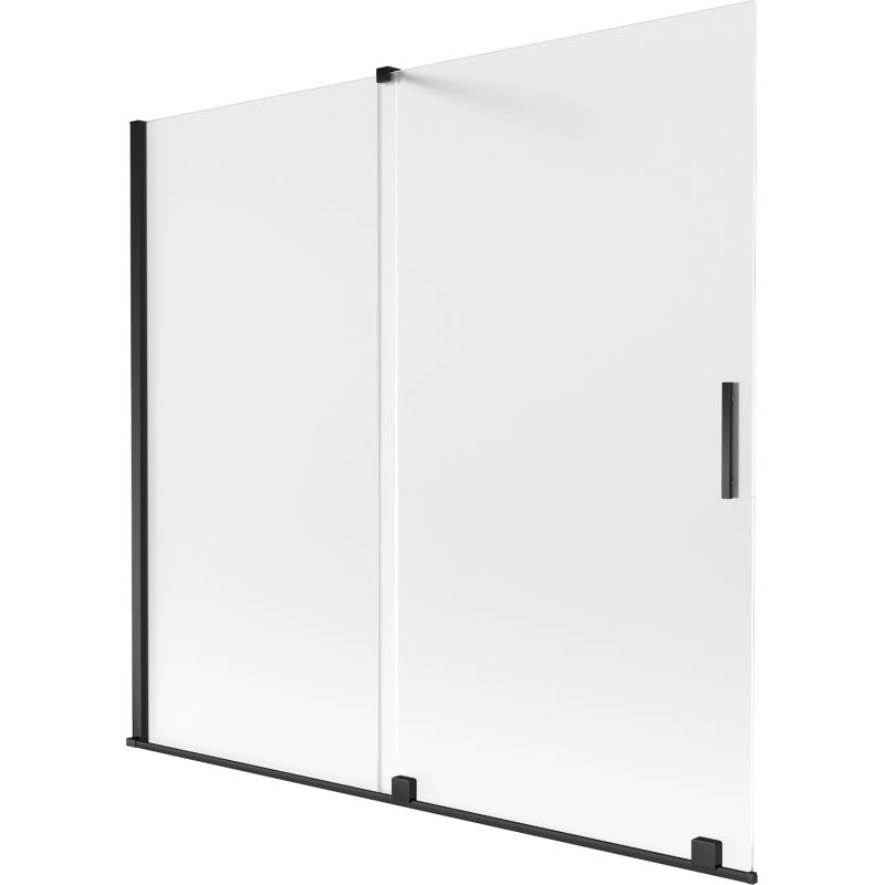 Mexen Velar 2-wing retractable bath screen 170 x 150 cm, frosted, black - 896-170-000-31-70