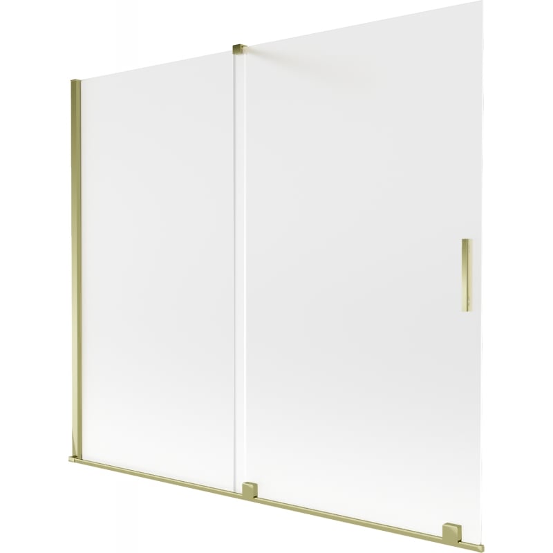 Mexen Velar 2-Panel Sliding Bath Screen 180 x 150 cm, Frosted, Gold - 896-180-000-31-50