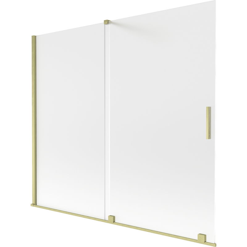 Mexen Velar 2-panel Sliding Bath Screen 180 x 150 cm, Frosted, Brushed Gold - 896-180-000-31-55