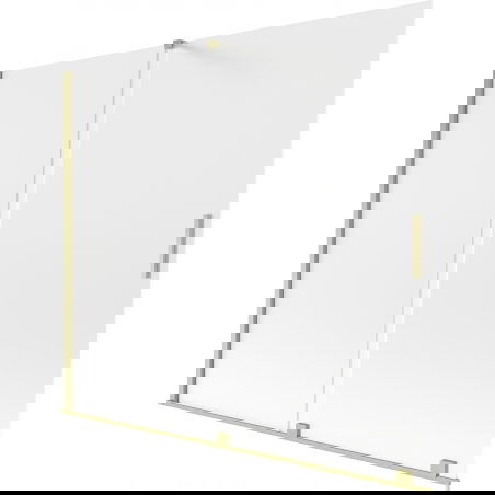 Mexen Velar 2-panel sliding bath screen 180 x 150 cm, frosted, gold brushed - 896-180-000-31-55