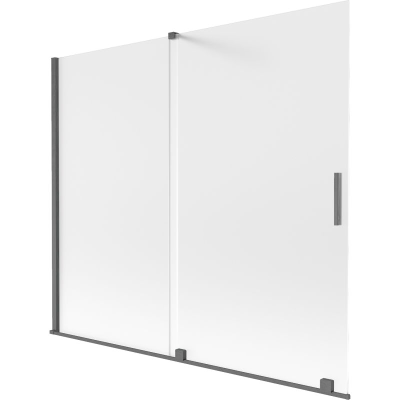 Mexen Velar 2-panel sliding bath screen 180 x 150 cm, frosted, brushed gun gray - 896-180-000-31-66