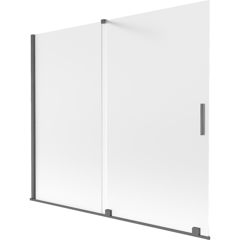 Mexen Velar bathtub screen 2-wing sliding 180 x 150 cm, frost, brushed gun gray - 896-180-000-31-66