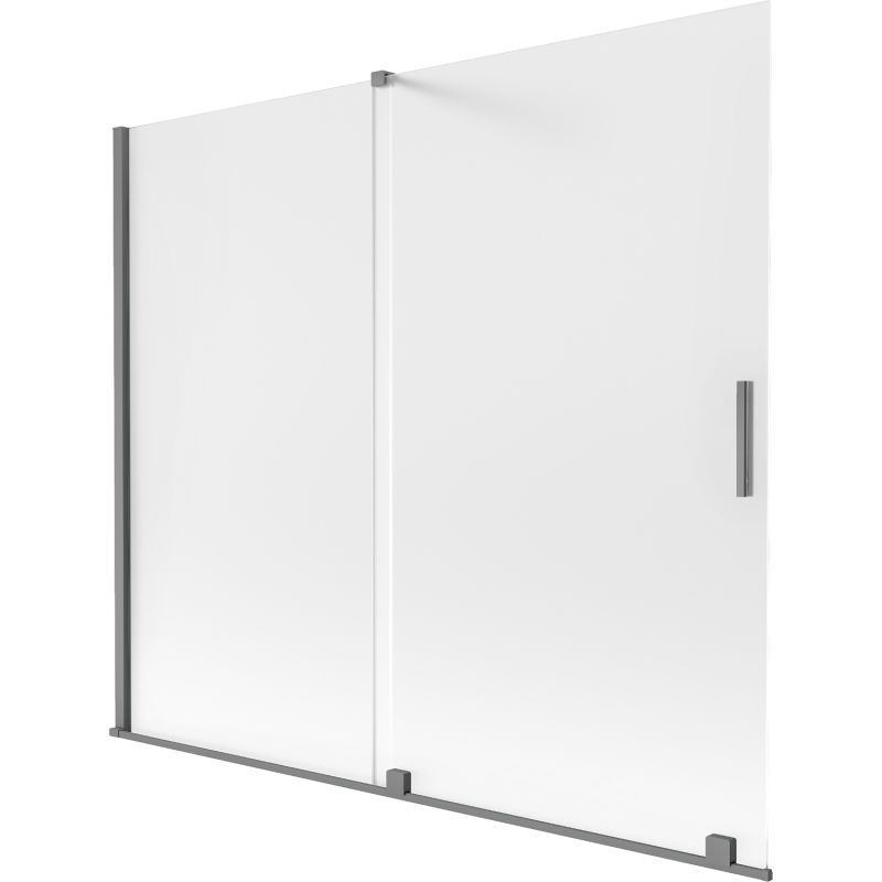 Mexen Velar 2-panel sliding bathtub screen 180 x 150 cm, frost, gun metal - 896-180-000-31-95