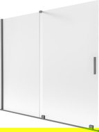 Mexen Velar 2-panel sliding bath screen 180 x 150 cm, frosted, gun metal - 896-180-000-31-95