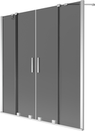 Mexen Velar Duo 2-panel retractable bath screen 150 x 150 cm, graphite, chrome - 896-150-000-42-01