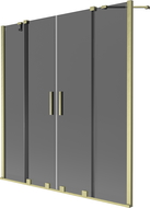 Mexen Velar Duo Two-Wing Sliding Bath Screen 150 x 150 cm, Graphite, Brushed Gold - 896-150-000-42-55