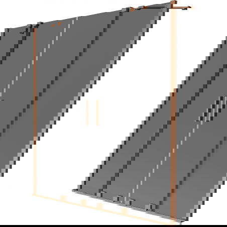 Mexen Velar Duo shower screen 2-wing sliding 150 x 150 cm, graphite, brushed copper - 896-150-000-42-65