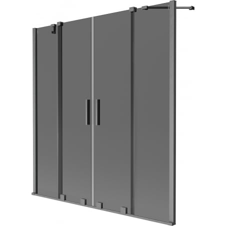 Mexen Velar Duo Bathtub Screen, 2-Panel Sliding 150 x 150 cm, Graphite, Brushed Gun Gray - 896-150-000-42-66