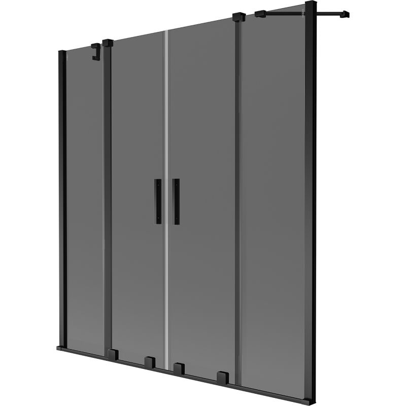Mexen Velar Duo 2-wing sliding bathtub screen 150 x 150 cm, graphite, black - 896-150-000-42-70