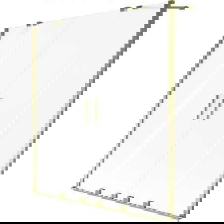 Mexen Velar Duo 2-wing retractable bath screen 150 x 150 cm, frosted, gold - 896-150-000-32-50