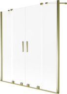 Mexen Velar Duo 2-wing retractable bath screen 150 x 150 cm, frosted, gold - 896-150-000-32-50