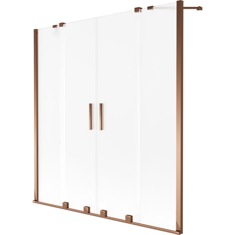 Mexen Velar Duo 2-fold sliding bathtub screen 150 x 150 cm, frost, rose gold - 896-150-000-32-60