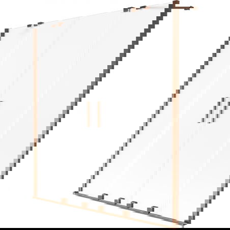 Mexen Velar Duo 2-panel sliding bath screen 150 x 150 cm, frosted, rose gold - 896-150-000-32-60