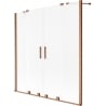 Mexen Velar Duo Two-panel Sliding Bath Screen 150 x 150 cm, Frosted, Brushed Copper - 896-150-000-32-65