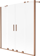 Mexen Velar Duo Two-panel Sliding Bath Screen 150 x 150 cm, Frosted, Brushed Copper - 896-150-000-32-65
