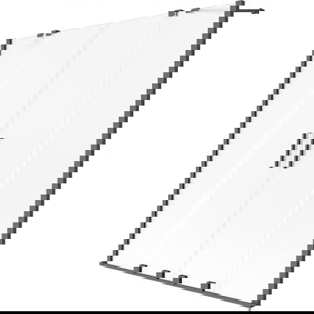 Mexen Velar Duo 2-Panel Sliding Shower Screen 150 x 150 cm, Frost, Gun Metal - 896-150-000-32-95