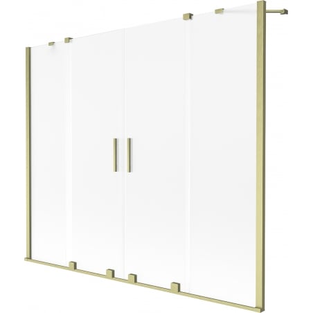 Mexen Velar Duo 2-panel sliding bath screen 180 x 150 cm, frosted, brushed gold - 896-180-000-32-55