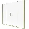 Mexen Velar Duo 2-panel sliding bath screen 180 x 150 cm, frosted, brushed gold - 896-180-000-32-55