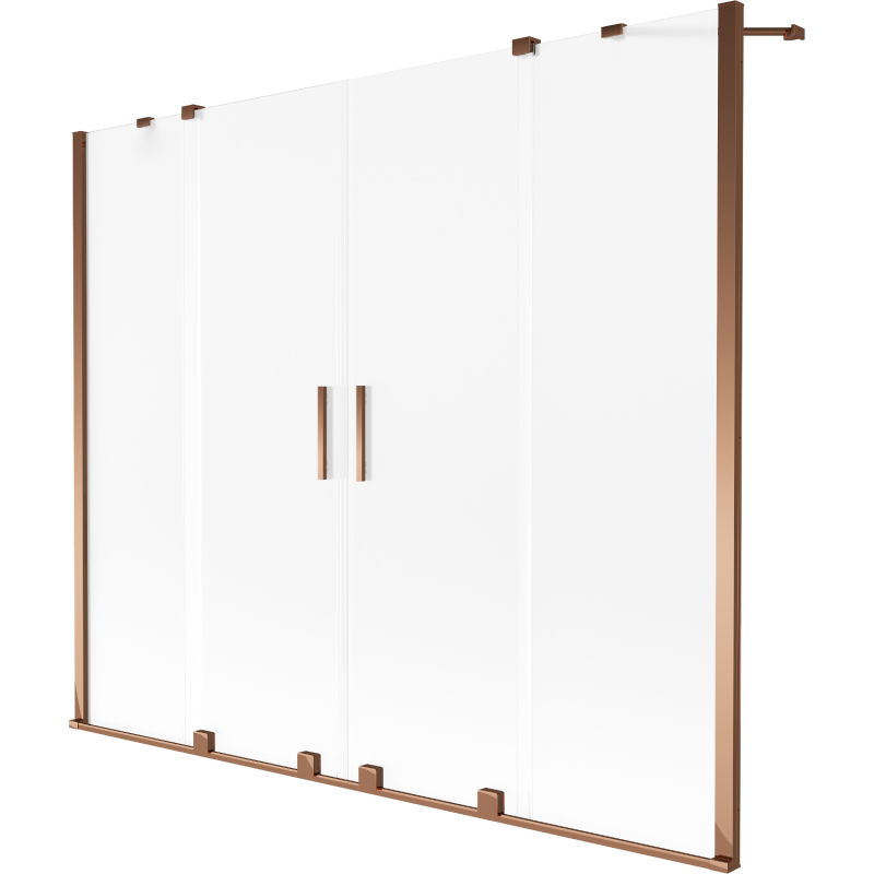 Mexen Velar Duo 2-panel sliding bath screen 180 x 150 cm, frosted, rose gold - 896-180-000-32-60