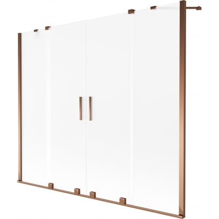 Mexen Velar Duo 2-panel sliding bath screen 180 x 150 cm, frost, rose gold - 896-180-000-32-60