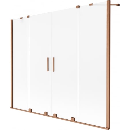 Mexen Velar Duo sliding bathtub screen 2-panel 180 x 150 cm, frost, brushed copper - 896-180-000-32-65