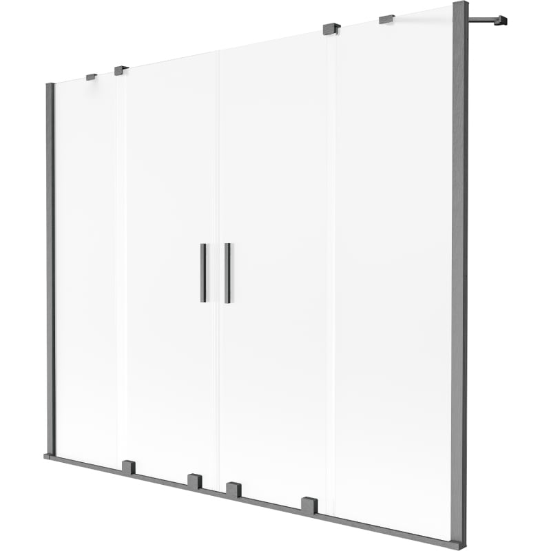 Mexen Velar Duo sliding bathtub screen 2-panel 180 x 150 cm, frost, gun gray brushed - 896-180-000-32-66