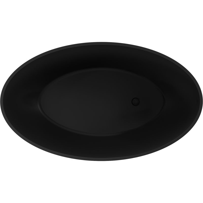 Mexen Prato freestanding bathtub made of conglomerate 170 x 100 cm, black matte - 57251701070