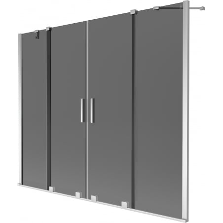 Mexen Velar Duo 2-wing retractable bathtub screen 180 x 150 cm, graphite, chrome - 896-180-000-42-01