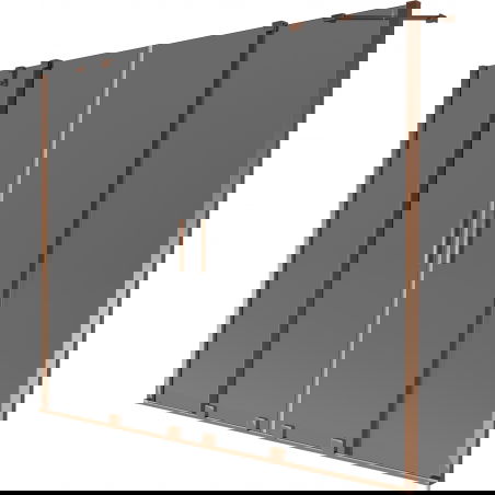 Mexen Velar Duo 2-panel Sliding Bath Screen 180 x 150 cm, Graphite, Pink Gold - 896-180-000-42-60