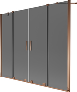 Mexen Velar Duo folding bathtub screen 2-panel sliding 180 x 150 cm, graphite, rose gold - 896-180-000-42-60