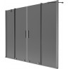 Mexen Velar Duo Bath Screen 2-Panel Sliding 180 x 150 cm, Graphite, Brushed Gun Gray - 896-180-000-42-66
