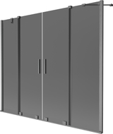 Mexen Velar Duo Bath Screen 2-Panel Sliding 180 x 150 cm, Graphite, Brushed Gun Gray - 896-180-000-42-66